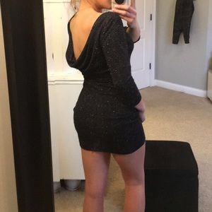 Midnight blue sparkly body-con dress